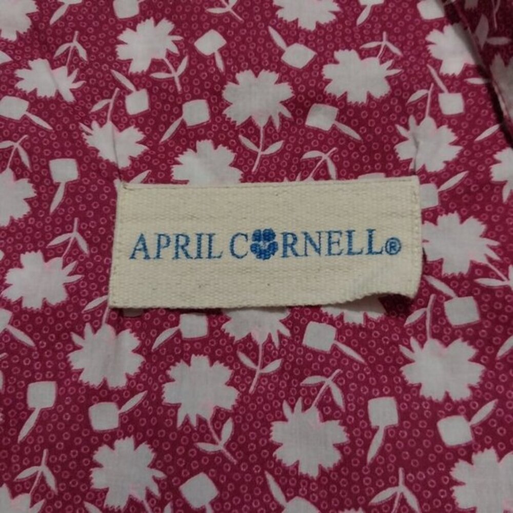 April Cornell Cottagecore Pink Floral Cotton Crossbody Tote Bag New Without Tags - Picture 2 of 6